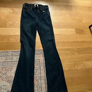 Frame Denim Blue Flare Wide Leg Jeans